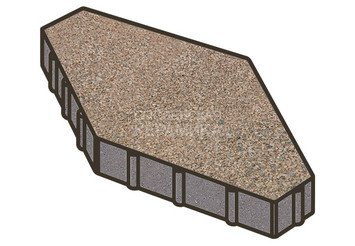 Тротуарная плитка Готика, Зарядье Premium Gold, 600x400x100 мм, цвет Голд 5