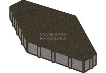 Тротуарная плитка Готика, "Зарядье Profi", 100 мм, суперчерный