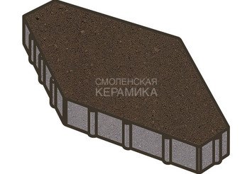 Тротуарная плитка Готика, "Зарядье Profi", 100 мм, темно-коричневый