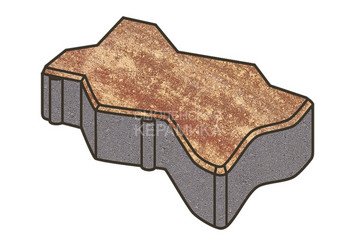 Тротуарная плитка Готика, "Зигзаг/Волна Natur", 100 мм, клинкер