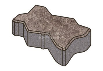 Тротуарная плитка Готика, "Зигзаг/Волна Natur", 80 мм, какао