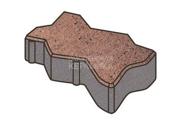 Тротуарная плитка Готика, Зигзаг/Волна Premiun Gold, 225x112,5x60 мм, цвет Голд 15