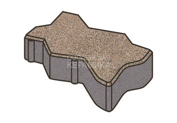 Тротуарная плитка Готика, Зигзаг/Волна Premiun Gold, 225x112,5x60 мм, цвет Голд 5