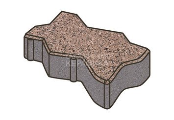 Тротуарная плитка Готика, Зигзаг/Волна Premiun Gold, 225x112,5x80 мм, цвет Голд 16