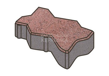 Тротуарная плитка Готика, Зигзаг/Волна Premiun Gold, 225x112,5x80 мм, цвет Голд 8
