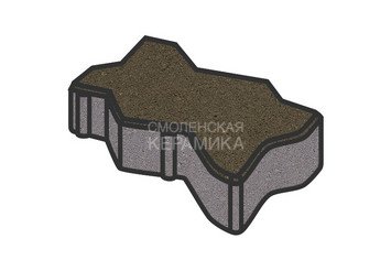 Тротуарная плитка Готика, "Зигзаг/Волна Profi", 100 мм, темно-серый