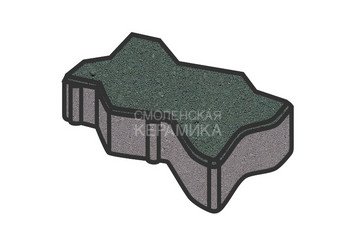 Тротуарная плитка Готика, "Зигзаг/Волна Profi", 100 мм, зеленый