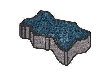 Тротуарная плитка Готика, "Зигзаг/Волна Profi", 80 мм, синий